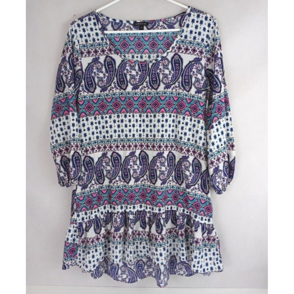 Mmmm Women's Beautiful Colorful Floral Paisley Blouse Size Medium